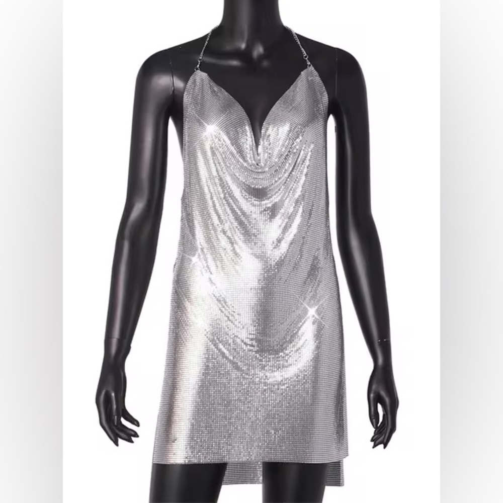 Silver mini dress